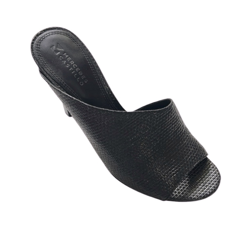 Mercedes Castillo Black Textured Heels